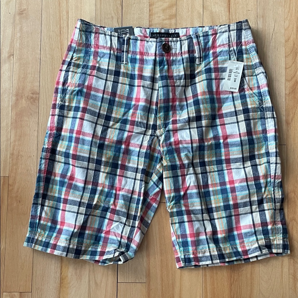 NWT Aeropostale Multicolor Plaid Men's Shorts 27 waist